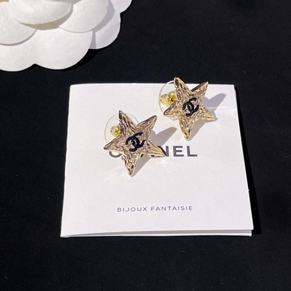 réplica,joyas,joyería,1:1,replica,fake,lujo,barato réplica,joyas,joyería,1:1,replica,fake,lujo,barato Pendientes Chanel con estrella de cinco puntas en oro fragante