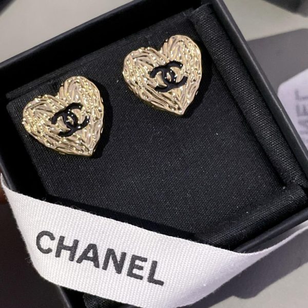 réplica,joyas,joyería,1:1,replica,fake,lujo,barato Pendientes de amor de oro fragantes de Chanel