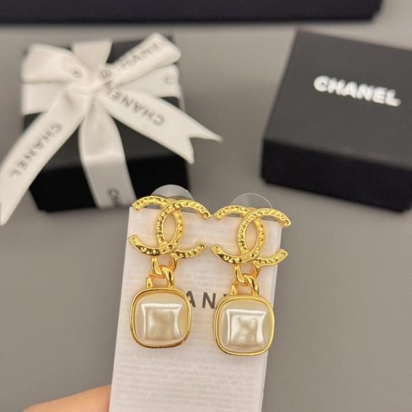 réplica,joyas,joyería,1:1,replica,fake,lujo,barato Pendientes Chanel cuadrados cc