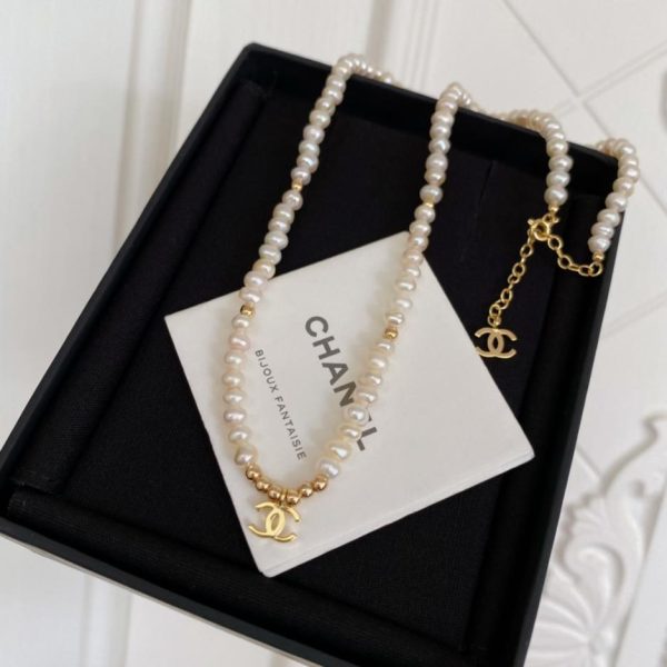 réplica,joyas,joyería,1:1,replica,fake,lujo,barato Collar de perlas con estrella doble c fragancia 23a de Chanel