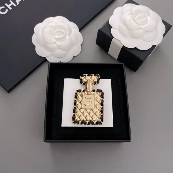 réplica,joyas,joyería,1:1,replica,fake,lujo,barato Broche frasco de perfume Chanel de cuero