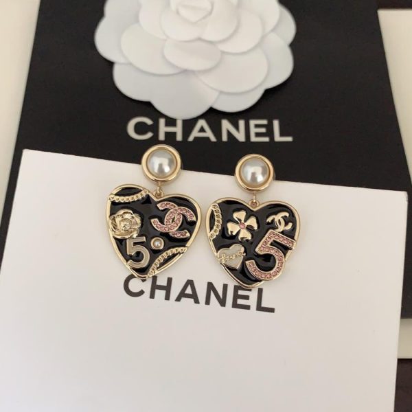 réplica,joyas,joyería,1:1,replica,fake,lujo,barato Pendientes de amor negros Chanel