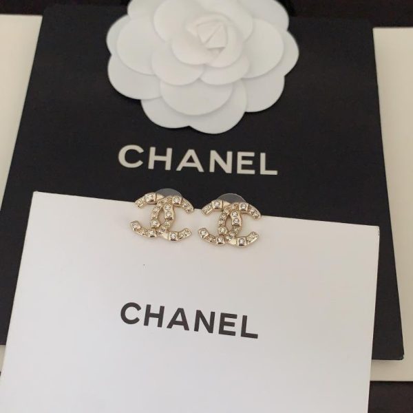 réplica,joyas,joyería,1:1,replica,fake,lujo,barato Aretes Chanel con diamantes grandes y pequeños cc