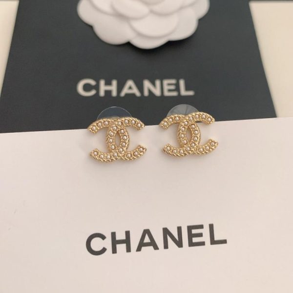 réplica,joyas,joyería,1:1,replica,fake,lujo,barato Pendientes Chanel con perlas cc