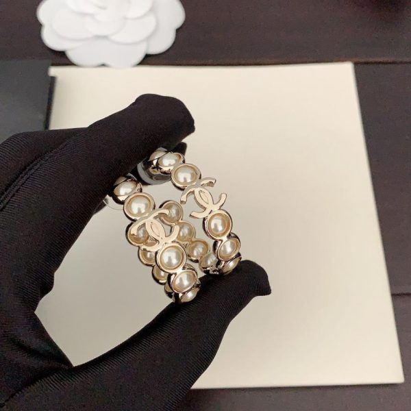 réplica,joyas,joyería,1:1,replica,fake,lujo,barato Ganchos para la oreja de perlas redondas Chanel