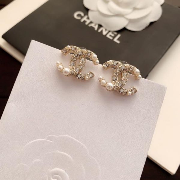 réplica,joyas,joyería,1:1,replica,fake,lujo,barato Pendientes de perlas tamaño cc de Chanel
