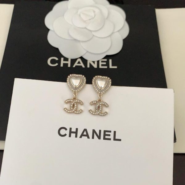 réplica,joyas,joyería,1:1,replica,fake,lujo,barato Pendientes Chanel Love de oro claro
