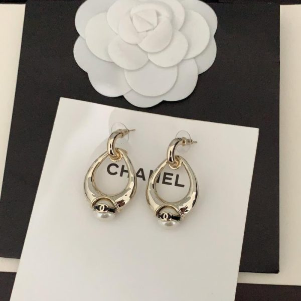 réplica,joyas,joyería,1:1,replica,fake,lujo,barato Ganchos para la oreja de perlas Chanel