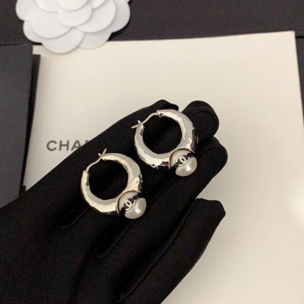 réplica,joyas,joyería,1:1,replica,fake,lujo,barato Ganchos para la oreja de perlas Chanel