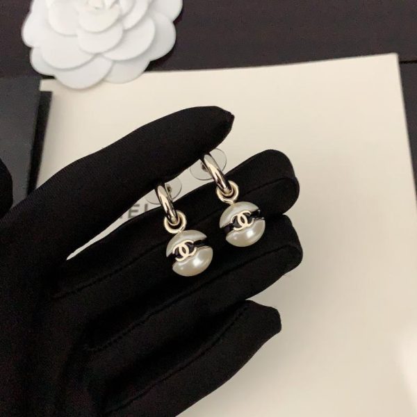 réplica,joyas,joyería,1:1,replica,fake,lujo,barato Ganchos para la oreja de perlas Chanel
