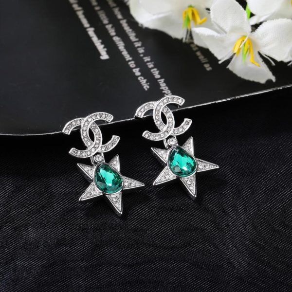 réplica,joyas,joyería,1:1,replica,fake,lujo,barato Pendientes Chanel 23 con diamantes de colores y doble c