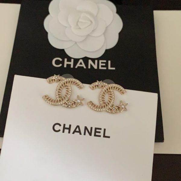 réplica,joyas,joyería,1:1,replica,fake,lujo,barato Pendientes Chanel estrella de cinco puntas cc