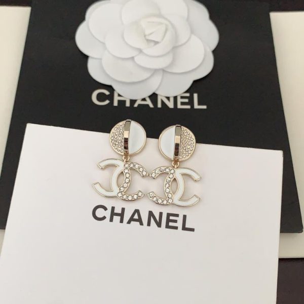 réplica,joyas,joyería,1:1,replica,fake,lujo,barato Pendientes Chanel llenos de diamantes