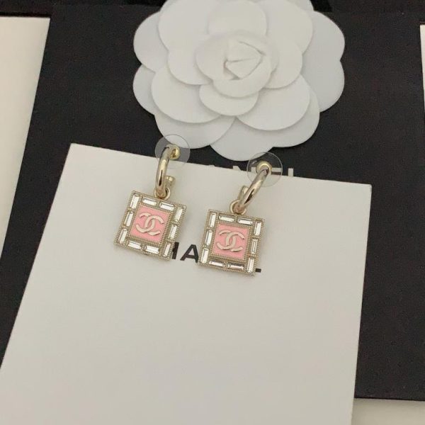 réplica,joyas,joyería,1:1,replica,fake,lujo,barato Pendientes Chanel con diamantes blancos y rosas