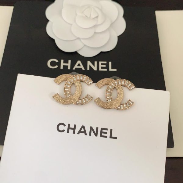 réplica,joyas,joyería,1:1,replica,fake,lujo,barato Pendientes Chanel cc de oro claro