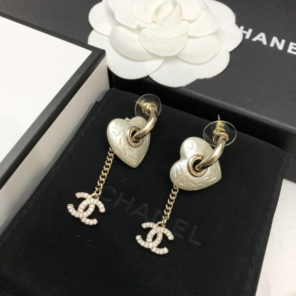 réplica,joyas,joyería,1:1,replica,fake,lujo,barato Pendientes Chanel de resina en forma de corazón