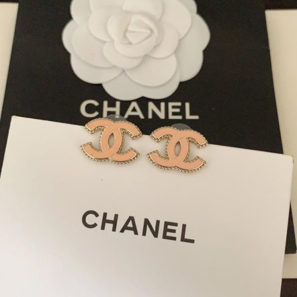 réplica,joyas,joyería,1:1,replica,fake,lujo,barato Pendientes Chanel rosa cc