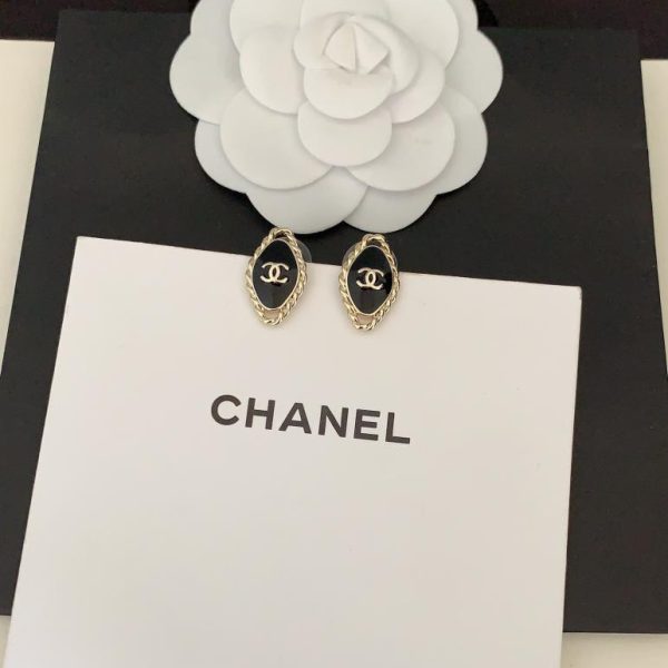 réplica,joyas,joyería,1:1,replica,fake,lujo,barato Pendientes Chanel negros