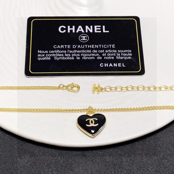 réplica,joyas,joyería,1:1,replica,fake,lujo,barato Collar fino de doble cara en blanco y negro con preservación del color de acero inoxidable Chanel