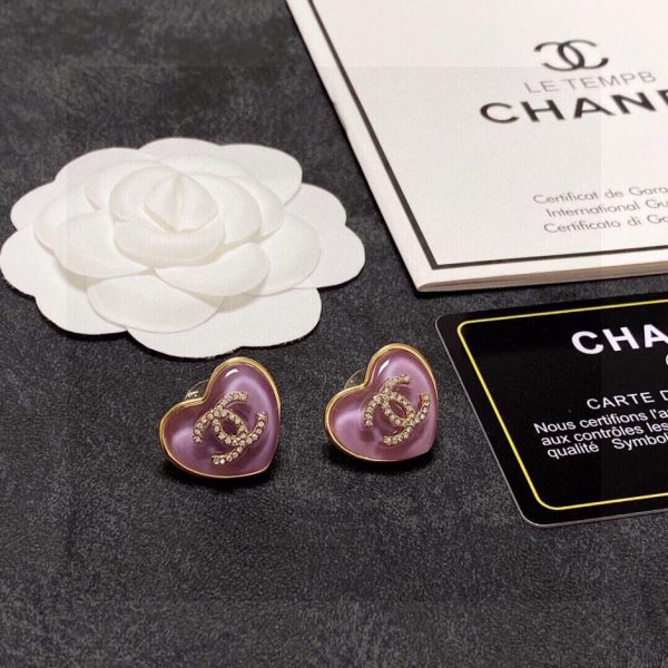 réplica,joyas,joyería,1:1,replica,fake,lujo,barato Pendientes Chanel Love Púrpura Doble C