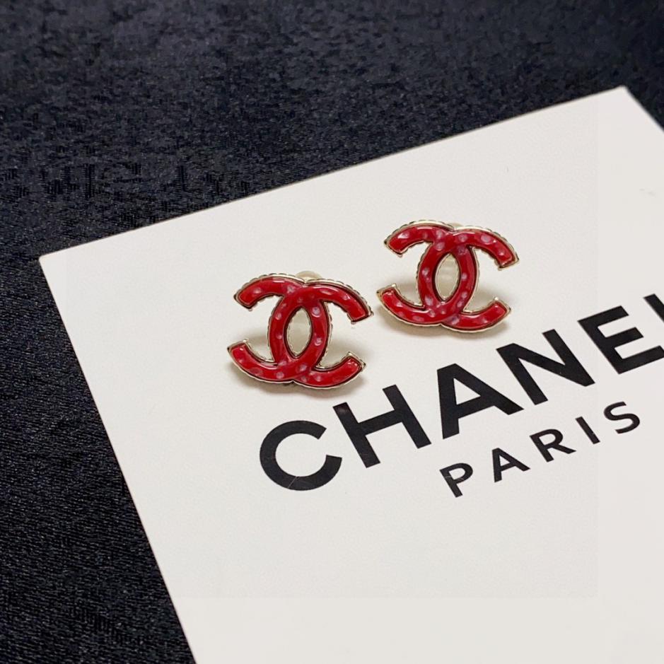 réplica,joyas,joyería,1:1,replica,fake,lujo,barato réplica,joyas,joyería,1:1,replica,fake,lujo,barato Pendientes pequeños felices rojos doble C Chanel