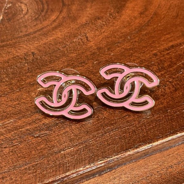 réplica,joyas,joyería,1:1,replica,fake,lujo,barato Pendientes Chanel con doble C hueca