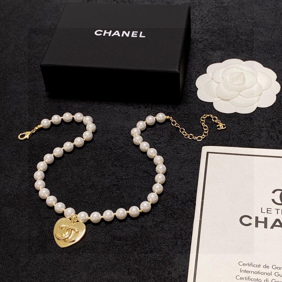 réplica,joyas,joyería,1:1,replica,fake,lujo,barato réplica,joyas,joyería,1:1,replica,fake,lujo,barato Collar de amor con perlas doble C de Chanel