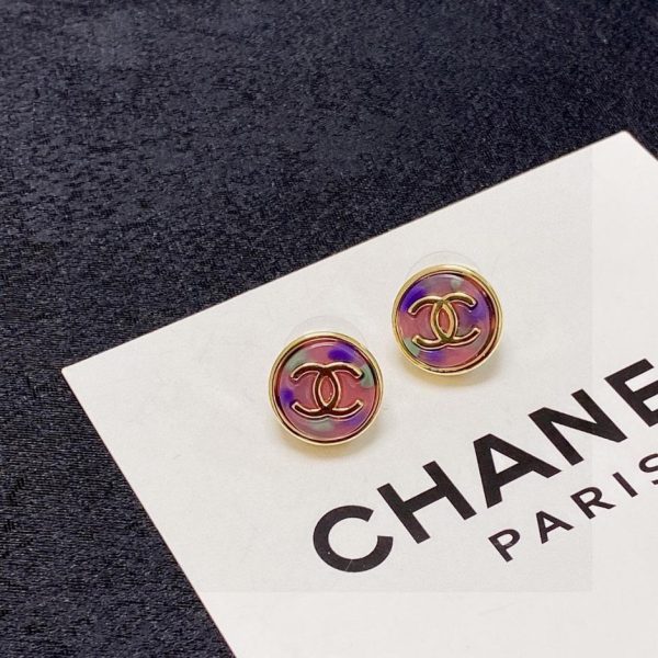 réplica,joyas,joyería,1:1,replica,fake,lujo,barato Pendientes coloridos Chanel doble C