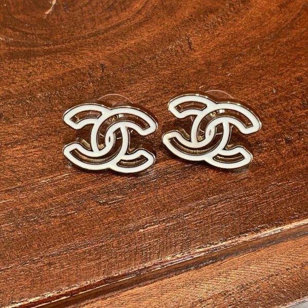 réplica,joyas,joyería,1:1,replica,fake,lujo,barato Pendientes Chanel con doble C hueca