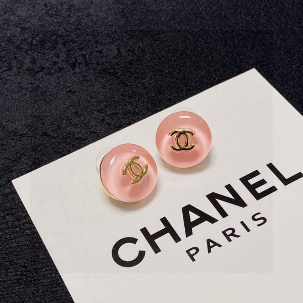 réplica,joyas,joyería,1:1,replica,fake,lujo,barato Pendientes Chanel Double C Summer Jelly rosa claro