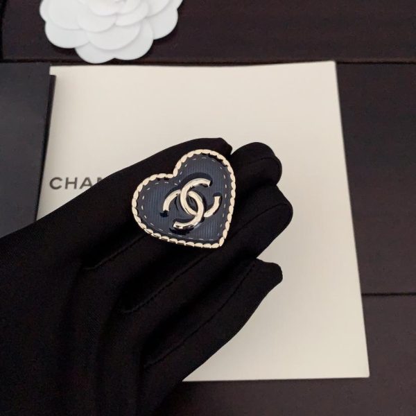 réplica,joyas,joyería,1:1,replica,fake,lujo,barato Broche cc grande azul denim y negro de Chanel