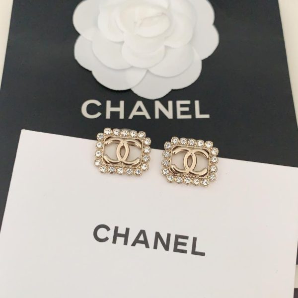 réplica,joyas,joyería,1:1,replica,fake,lujo,barato Pendientes Chanel rectangulares cc