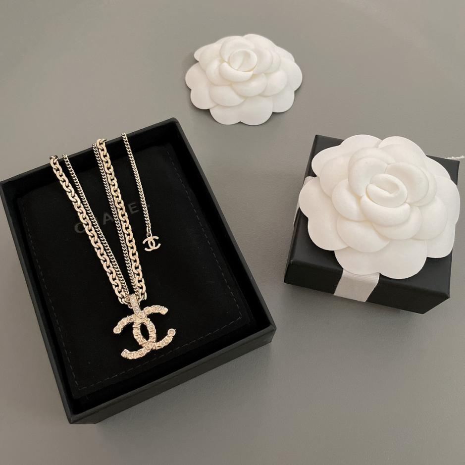 réplica,joyas,joyería,1:1,replica,fake,lujo,barato réplica,joyas,joyería,1:1,replica,fake,lujo,barato Collar de cadena doble en relieve Chanel