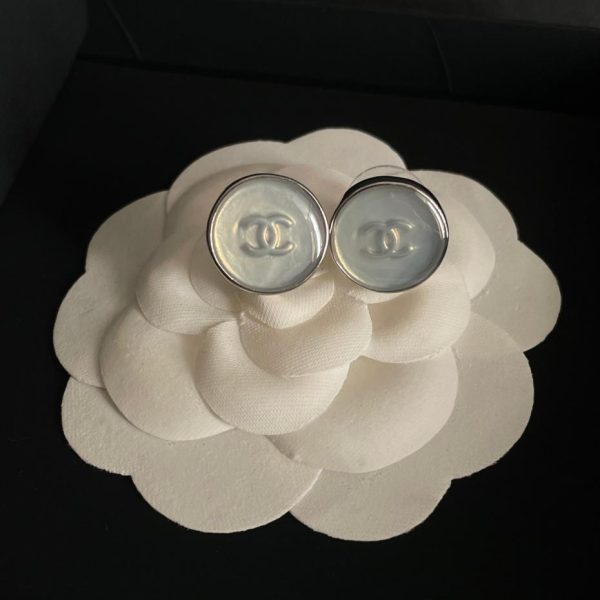 réplica,joyas,joyería,1:1,replica,fake,lujo,barato Aretes redondos con doble C de Chanel