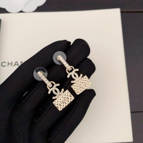 réplica,joyas,joyería,1:1,replica,fake,lujo,barato Pendientes de bolso Chanel dorado claro