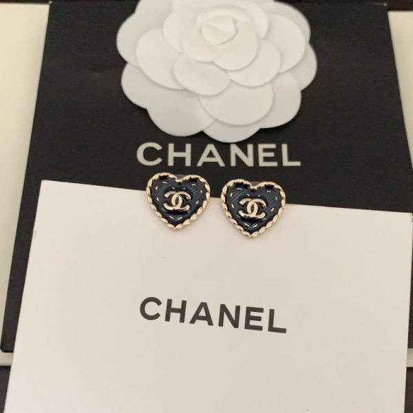 réplica,joyas,joyería,1:1,replica,fake,lujo,barato Pendientes Chanel pequeños love cc