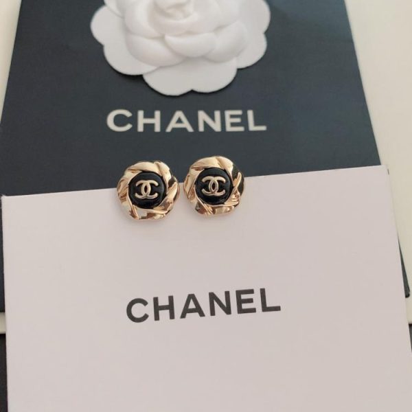 réplica,joyas,joyería,1:1,replica,fake,lujo,barato Pendientes Chanel camelia pendientes negros