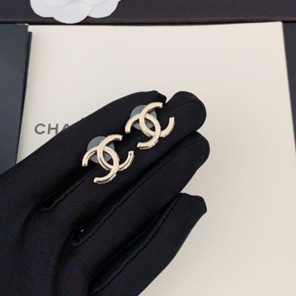 réplica,joyas,joyería,1:1,replica,fake,lujo,barato Pendientes Chanel cc de oro claro
