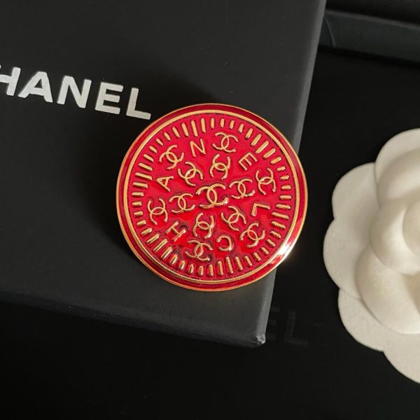 réplica,joyas,joyería,1:1,replica,fake,lujo,barato Pendientes redondos Chanel rosa cc