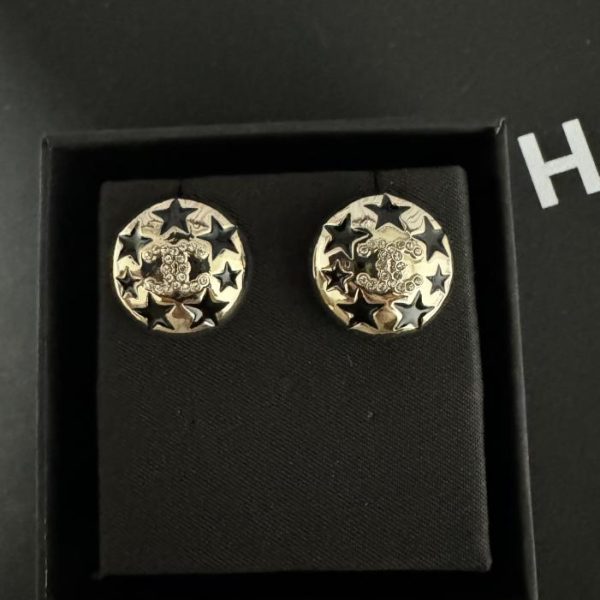 réplica,joyas,joyería,1:1,replica,fake,lujo,barato Pendientes redondos pentagonales Chanel cc