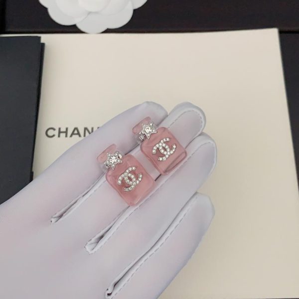 réplica,joyas,joyería,1:1,replica,fake,lujo,barato Pendientes de botella de perfume rosa Chanel