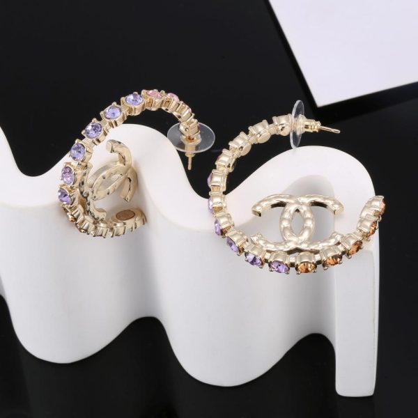 réplica,joyas,joyería,1:1,replica,fake,lujo,barato Pendientes Chanel otoño e invierno doble C.