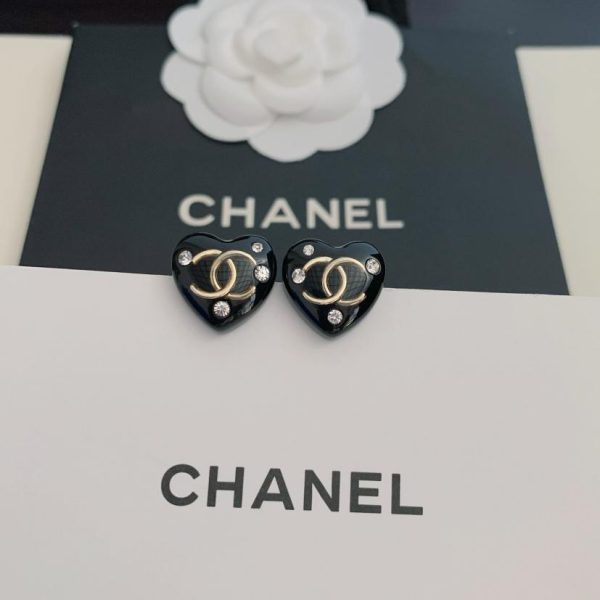 réplica,joyas,joyería,1:1,replica,fake,lujo,barato Pendientes de amor negros Chanel