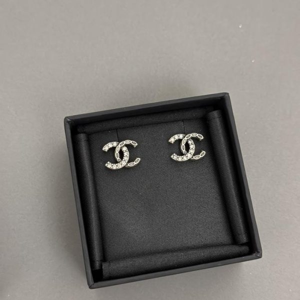 réplica,joyas,joyería,1:1,replica,fake,lujo,barato Pendientes Chanel color pistola cc mini