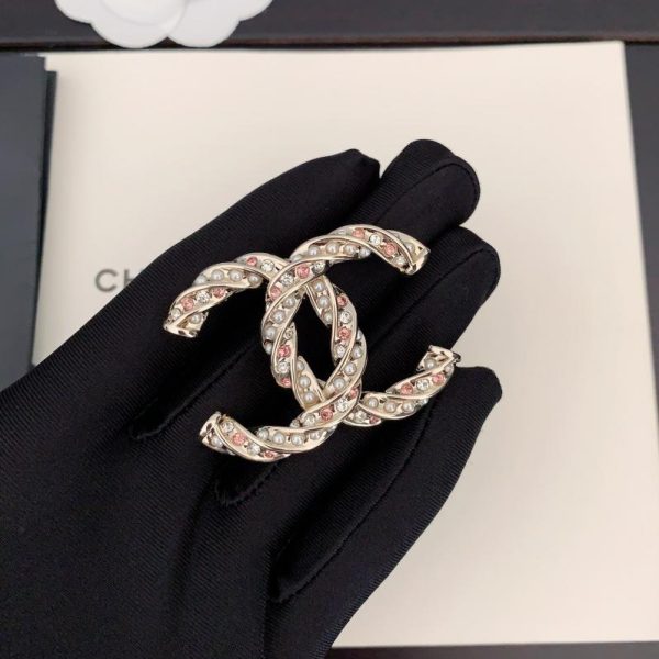 réplica,joyas,joyería,1:1,replica,fake,lujo,barato Broche Chanel con perlas irregulares cc,