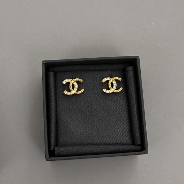 réplica,joyas,joyería,1:1,replica,fake,lujo,barato Pendientes Chanel bronce cc mini