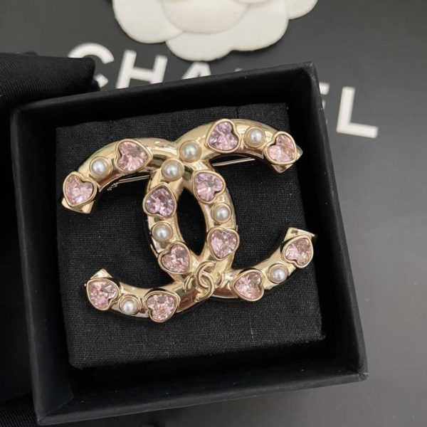 réplica,joyas,joyería,1:1,replica,fake,lujo,barato Broche Chanel con diamantes completos