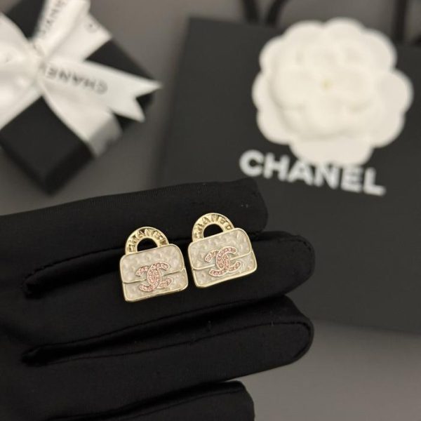 réplica,joyas,joyería,1:1,replica,fake,lujo,barato Pendientes de bolso de diamantes rosas Chanel