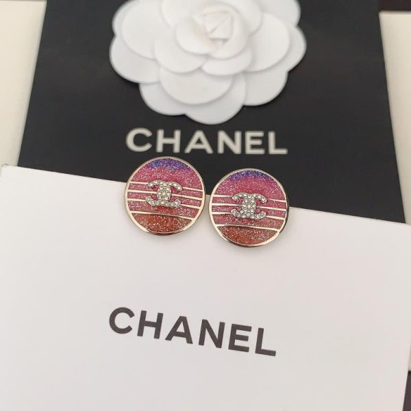 réplica,joyas,joyería,1:1,replica,fake,lujo,barato Pendientes cc redondos coloridos de Chanel