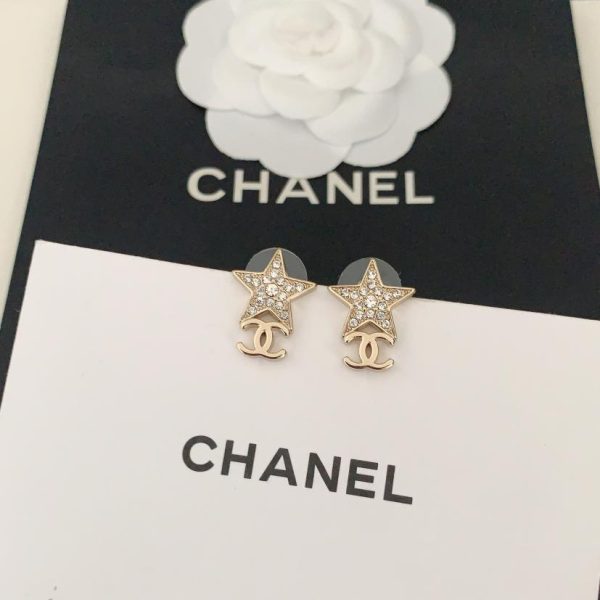 réplica,joyas,joyería,1:1,replica,fake,lujo,barato Pendientes Chanel estrella de cinco puntas cc
